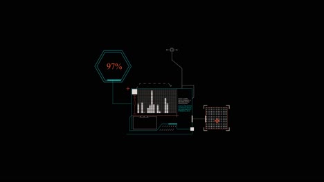 panel de llamada futurista de hud en fondo negro