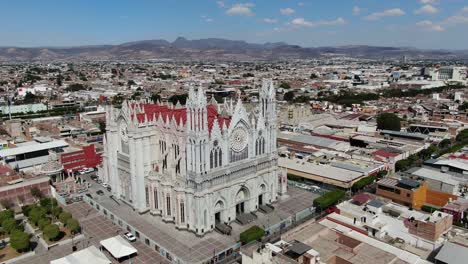 drone shot of cathedral of león expiatory temple