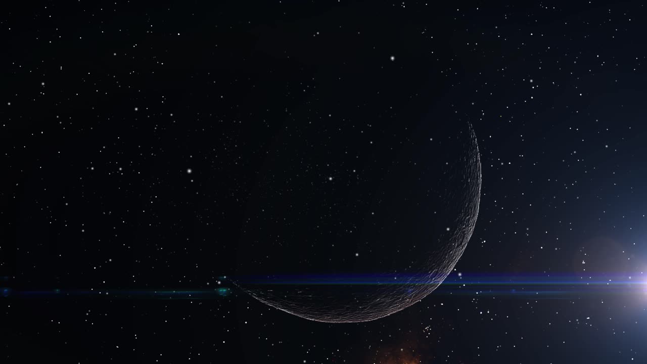 destello óptico de luz y planetas en el espacio oscuro