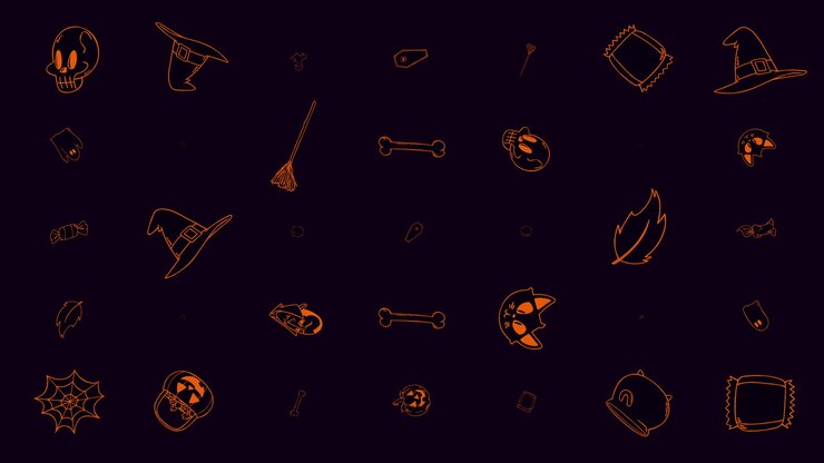Halloween background animation with pumpkins 10