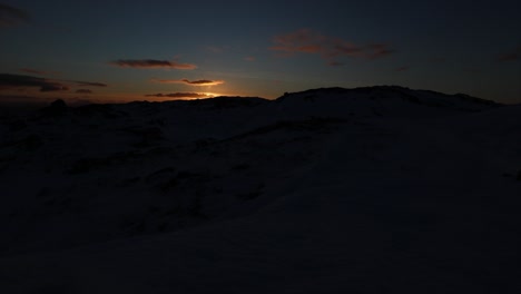 winter time-lapse of sun setting over snowy mountains in scottish highlands, scotland