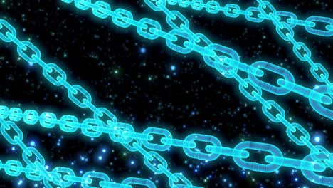animación de bucle de tecnología de enlace de cadena de bloques de hologramas