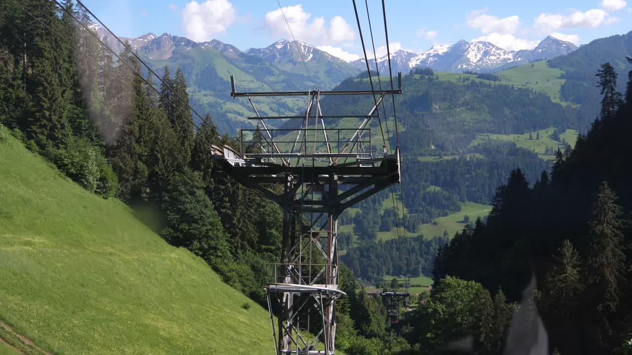 Funicular up the mountains in Switzerland