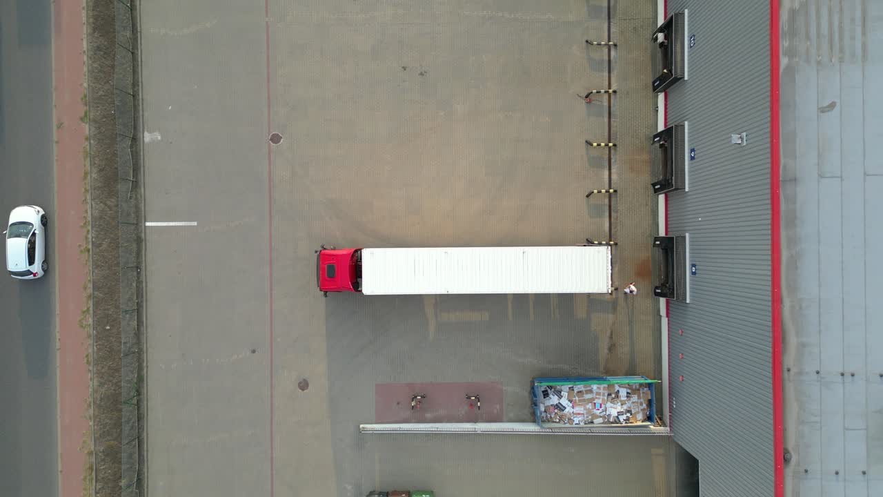 Warehouse storages or industrial factory or logistics center from above