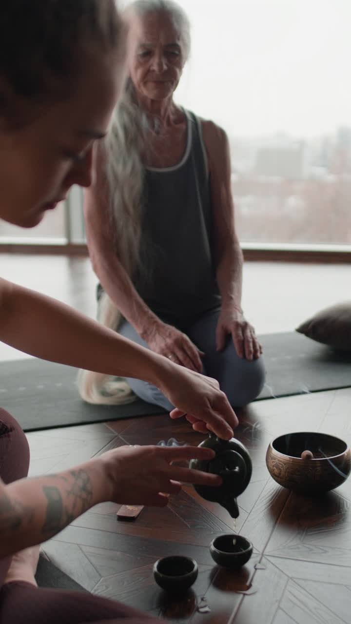 Yoga and Tea Ceremony with Elderly and Young Adult