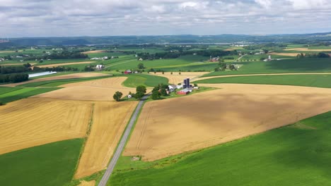 Clouds-cast-shadows-on-rural-agriculture-farmland-in-USA