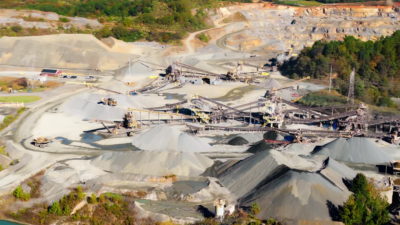 Drone Shot Over An Aggregate Mine In Arkansas, USA