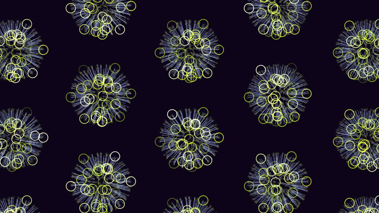 repita el patrón de esferas futuristas con brillos de arcoíris en degradado negro