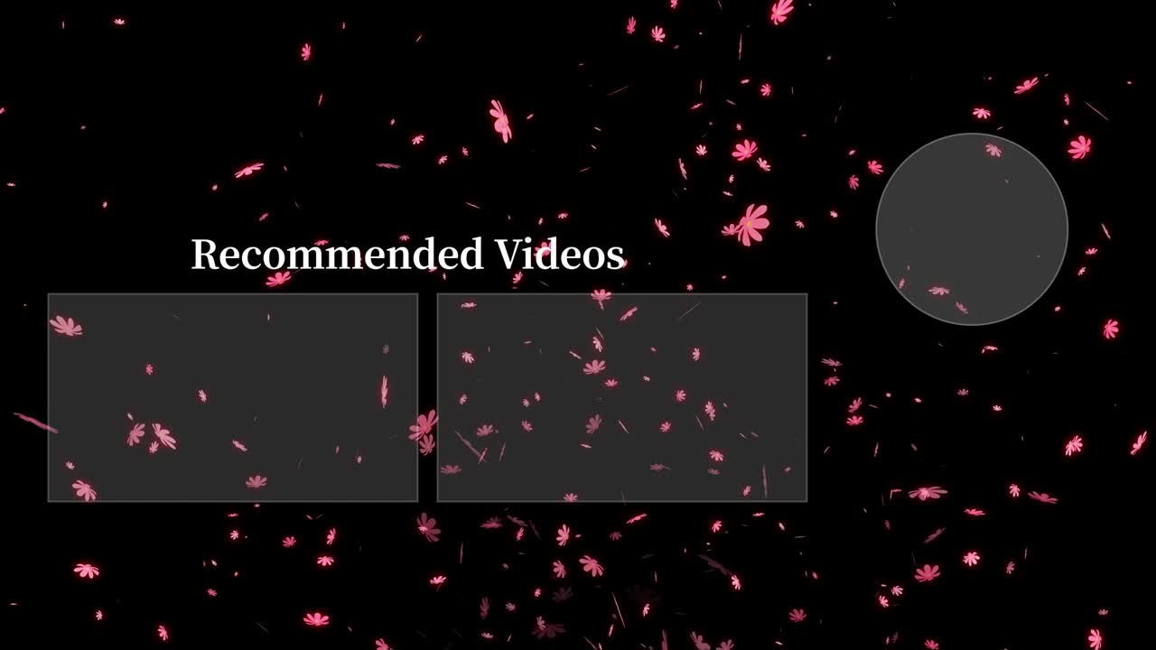 코스모스 꽃 입자 엔드 카드 엔딩 스크린 모션 그래픽