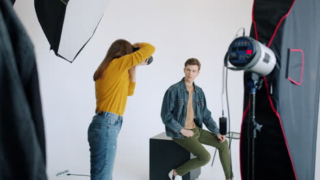 professional photo shoot in a studio