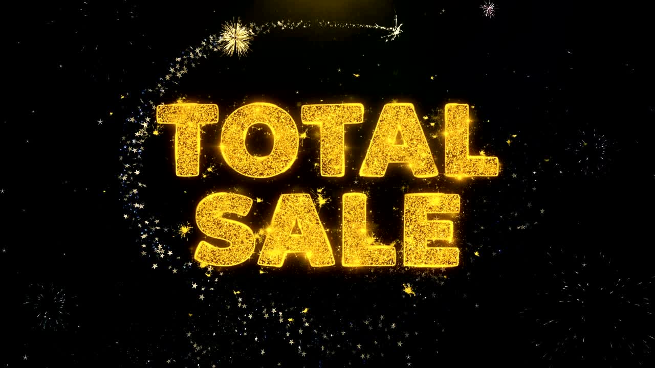 금 입자 불꽃놀이 디스플레이에 대한 전체 판매 텍스트.