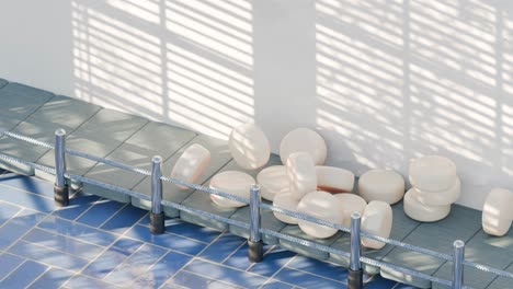 diseño moderno minimalista de la cubierta con cilindros blancos