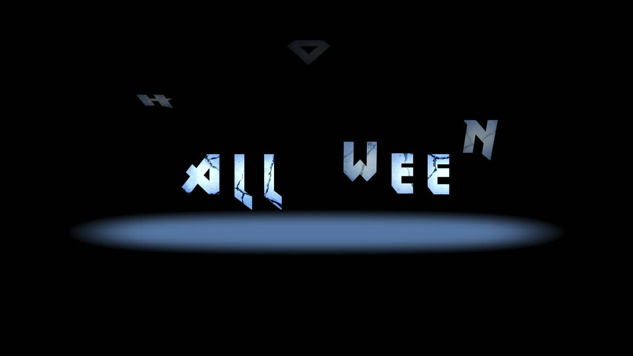 어두운 공간에 파란 빛을 가진 할로윈