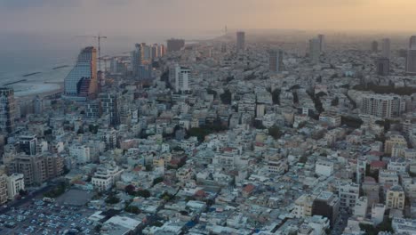tel aviv cityscape aerial view at sunset/sunrise