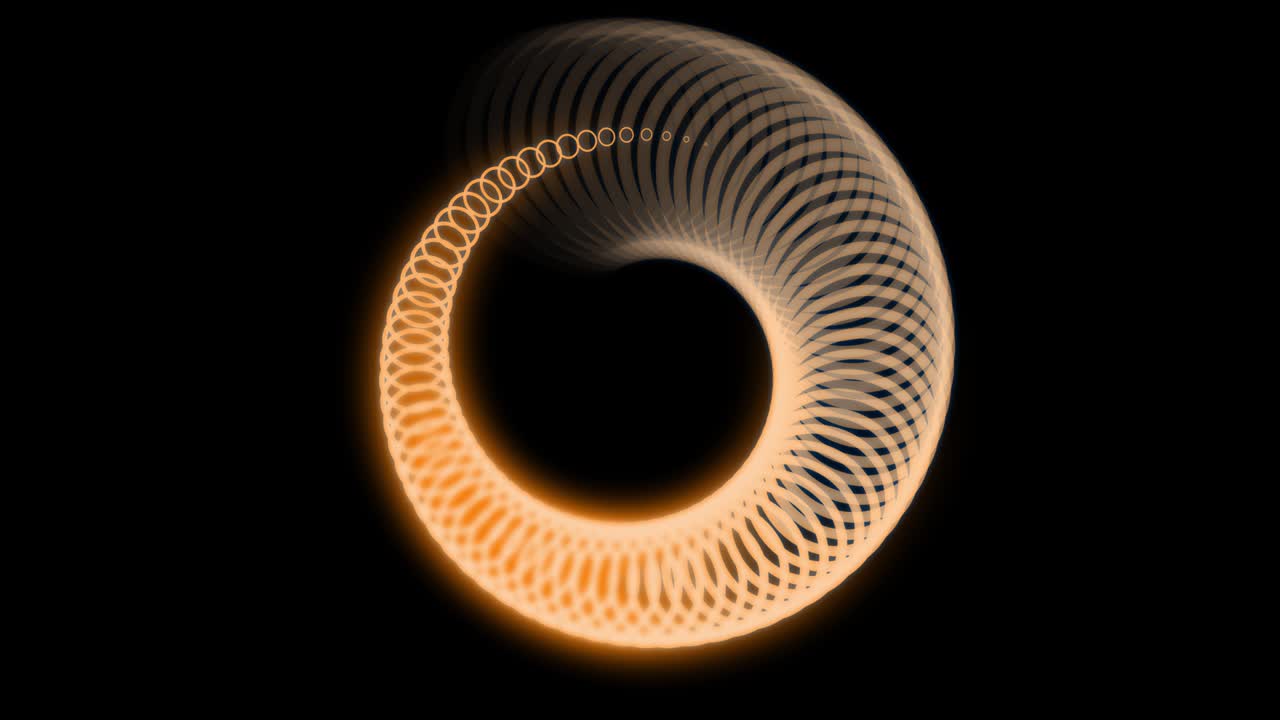 animación de formas geométricas abstractas. un fondo lleno de imaginación y creatividad. el fondo es negro. el color es naranja.