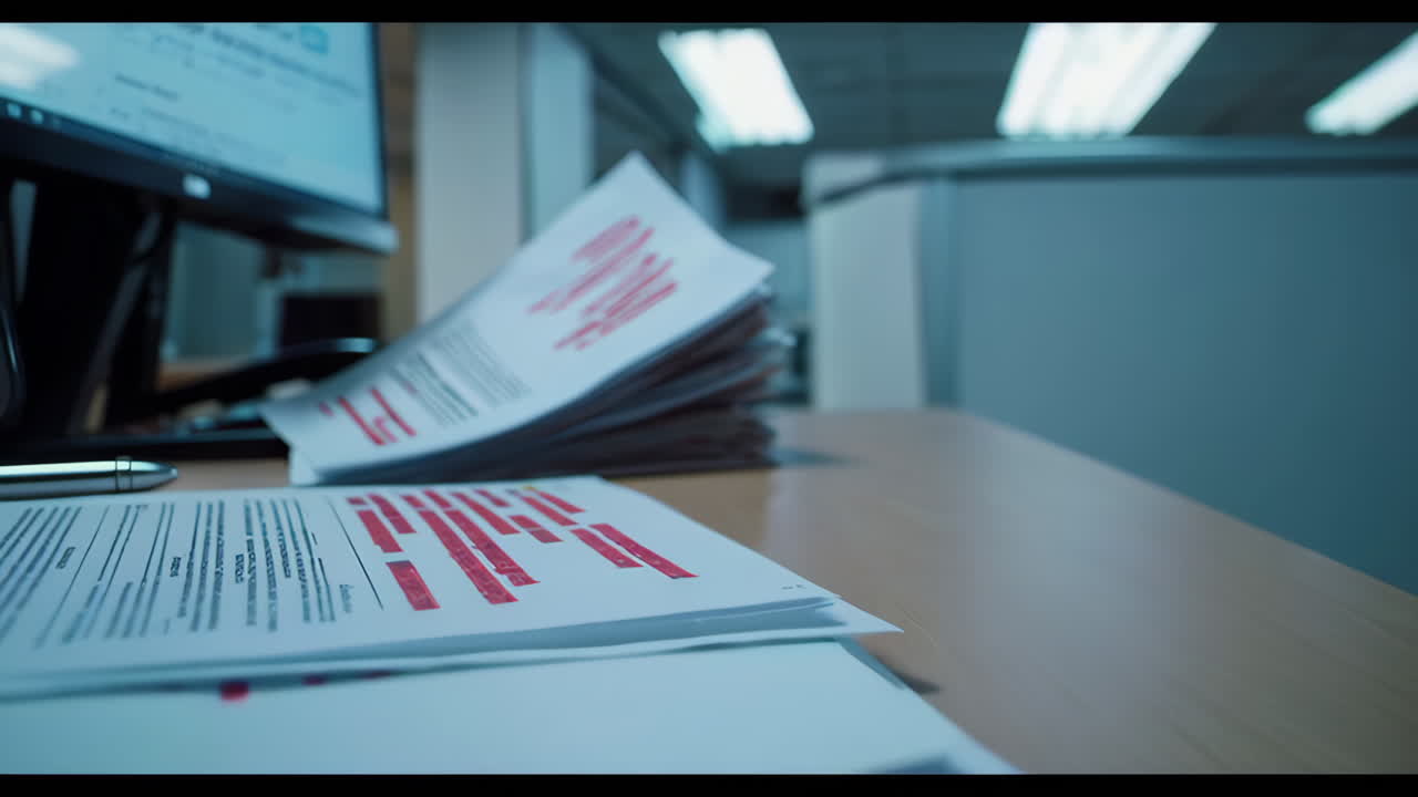 Office Desk with Documents