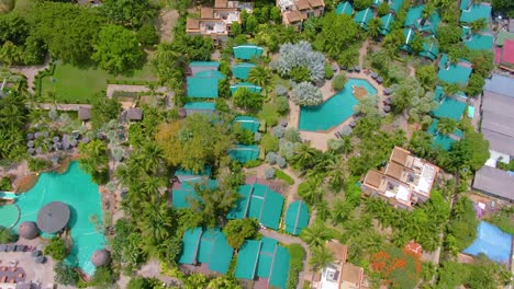 aerial view of a tropical resort