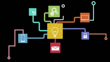 Animation-of-network-of-connections-cloud-computing