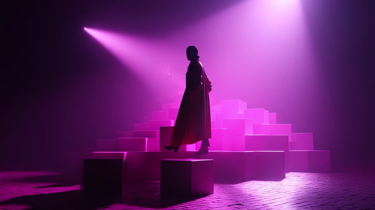 Silhouette on a Pink Stage