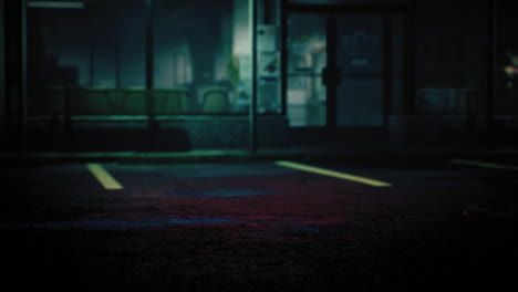 empty parking lot at night