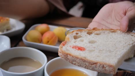 breakfast with bread and jam