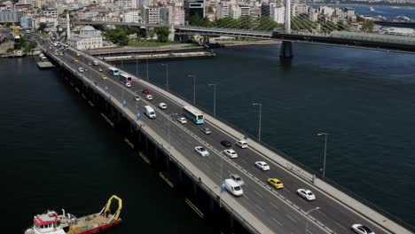 el bósforo de estambul y el puente del cuerno de oro, vista aérea