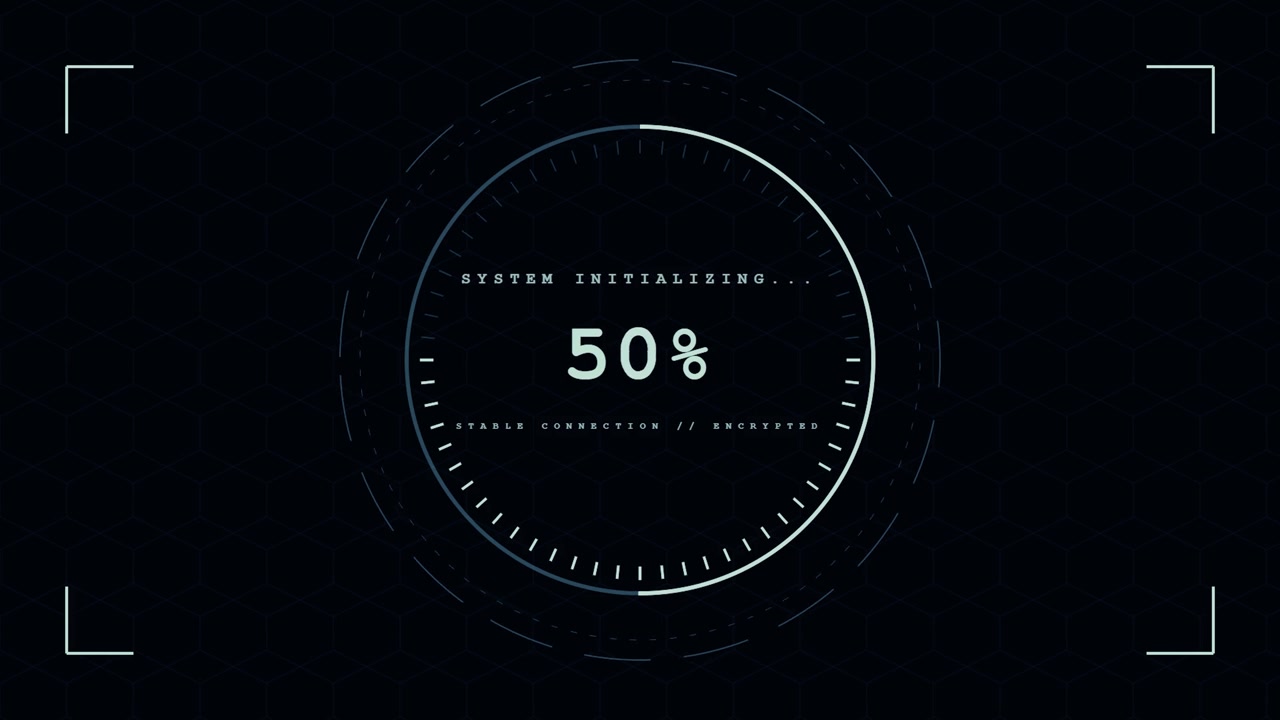 Digital System Initialization Loading Screen with Percentage Counter