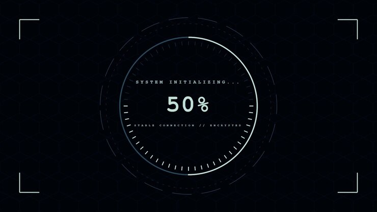 Digital System Initialization Loading Screen with Percentage Counter