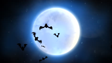 halloween background animation with bats and moon