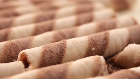 rollos de obleas de chocolate de cerca