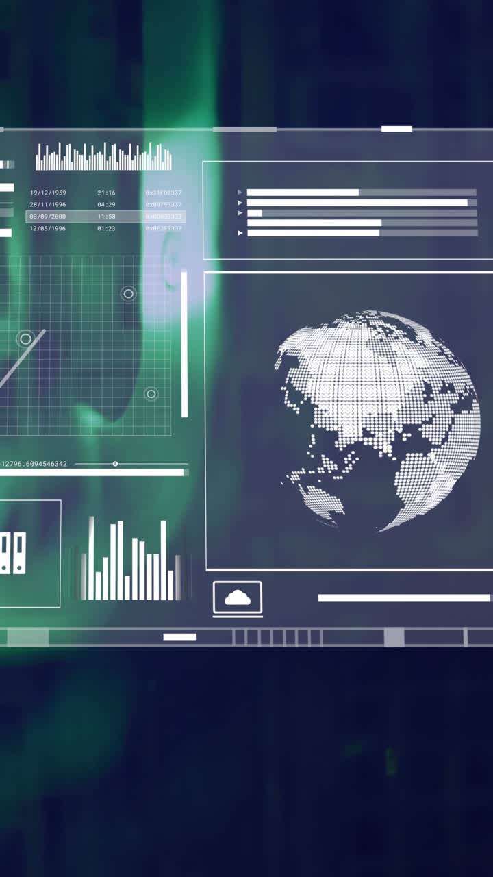 Animation of data processing over server room