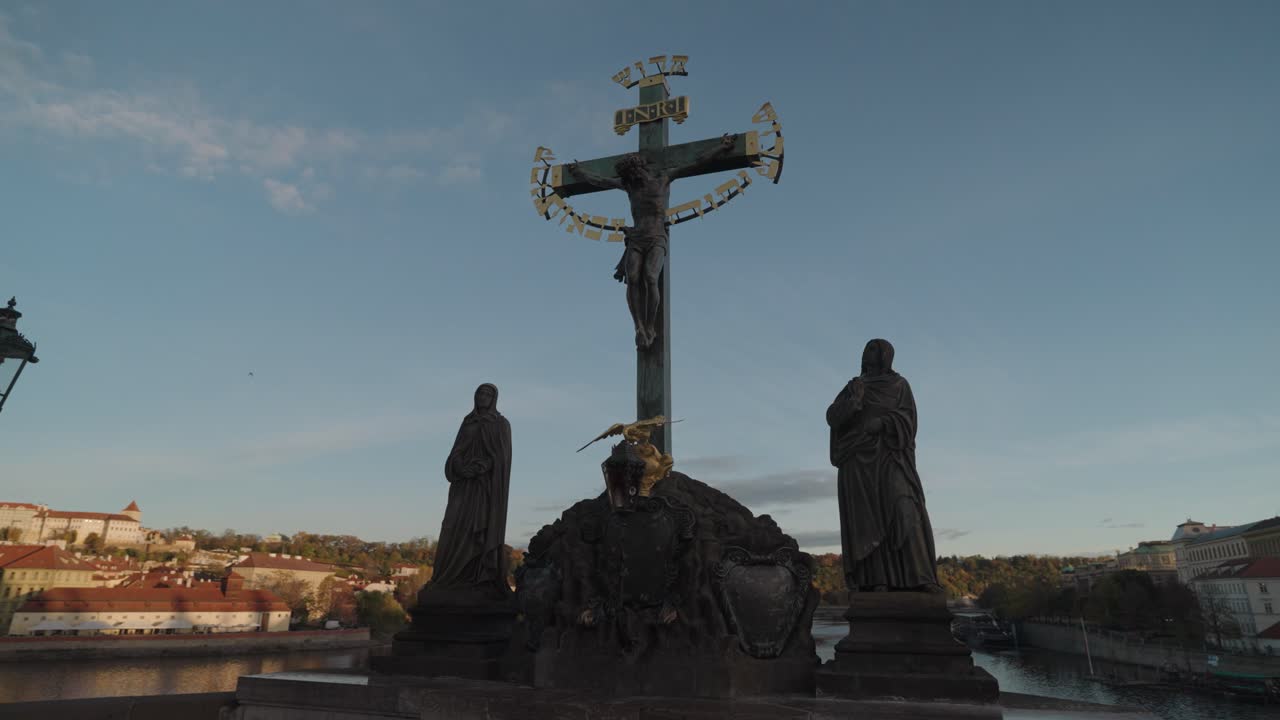 Statues and Cross in Prague