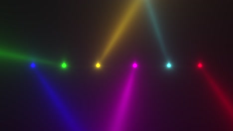 animation motion colorful glowing spotlight beams on dark background in stage