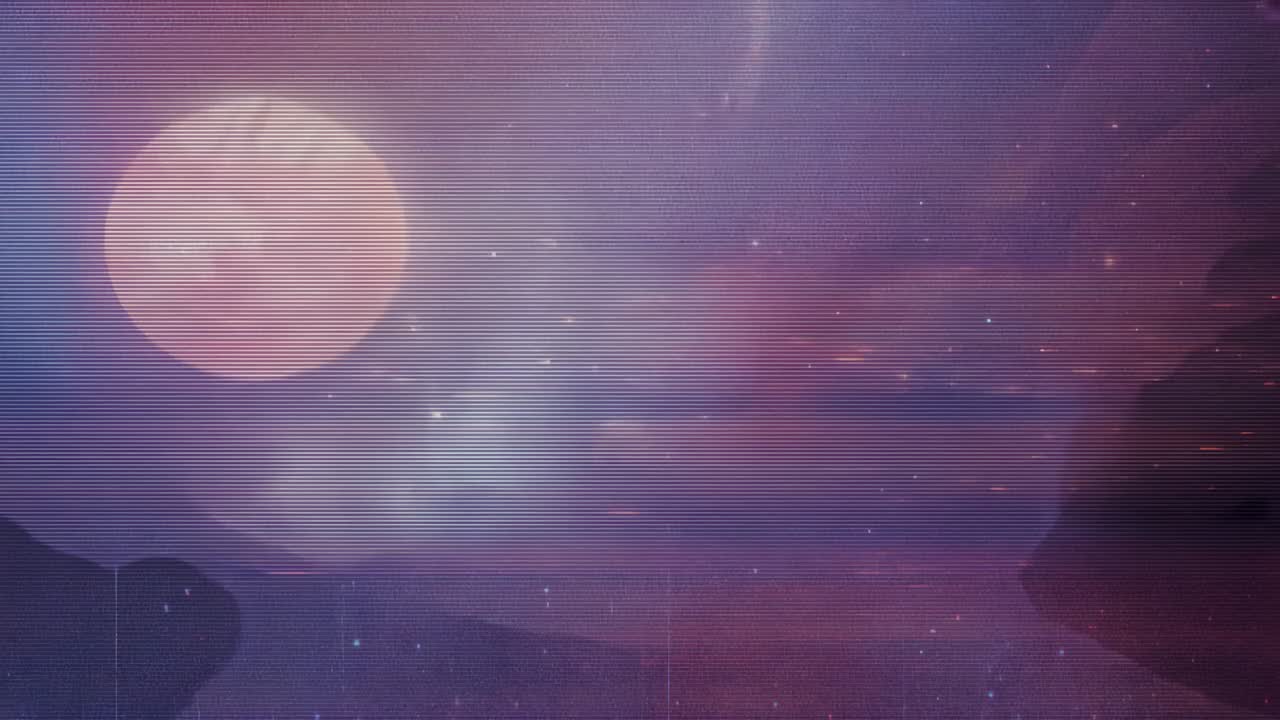 Shifting pale-pink orb drifting, brightening above sloped hill at twilight, responding to scanline