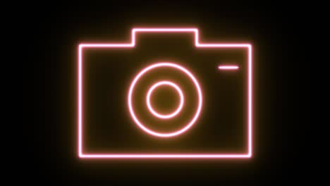 neon light icon animation. 4k uhd black background.