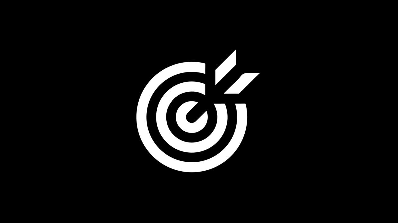 Target Emblem Pictogram icon Vintage Twitched Bad Signal Animation.