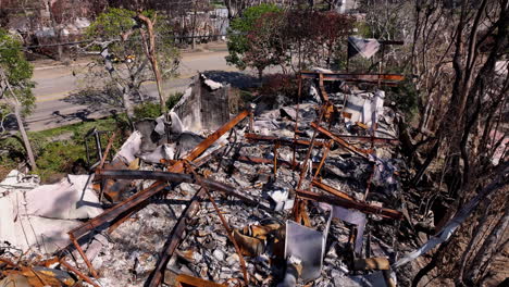 aerial view of a house destroyed by fire