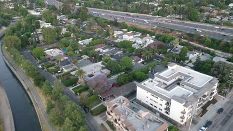 san fernando valley neighborhood - aerial