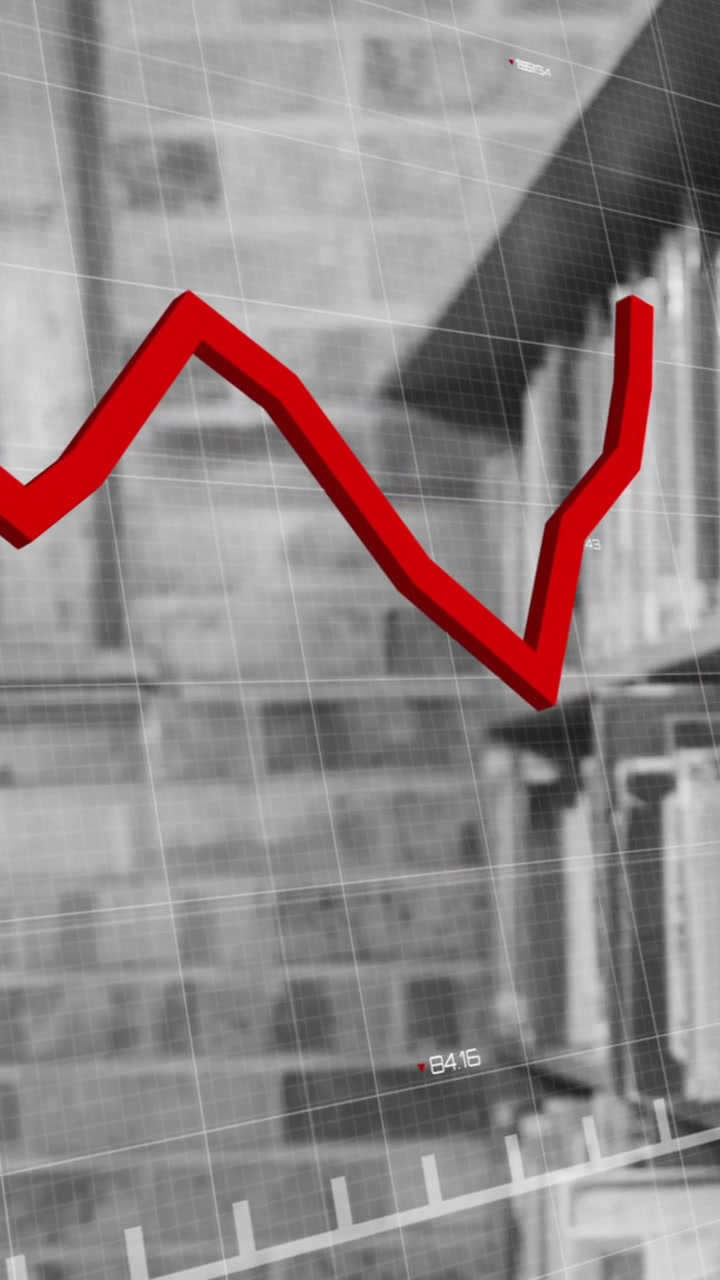 Animating financial graph over bookshelves in library