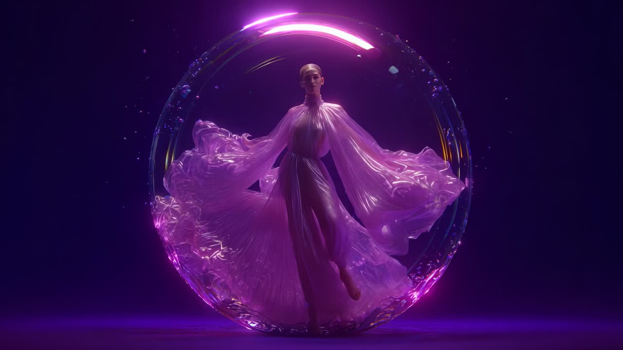 Futuristic Woman in Bubble