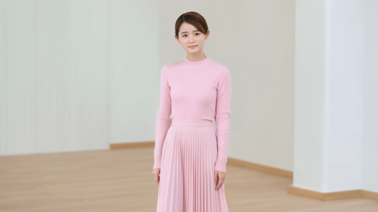 ピンクのドレスを着た女性