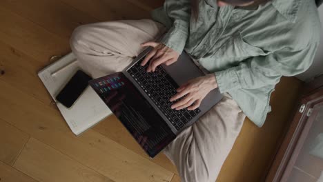 woman working from home on laptop