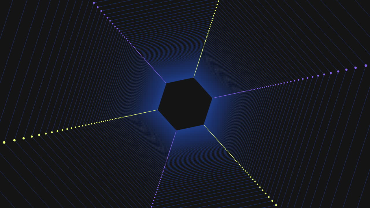 대담한 노란색 선으로 검은 기하학적 모양 - 눈에 띄는 시각적 대조