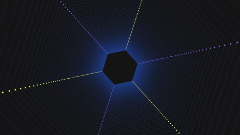 Schwarze-Geometrische-Form-Mit-Kräftiger-Gelber-Linie-–-Markanter-Optischer-Kontrast