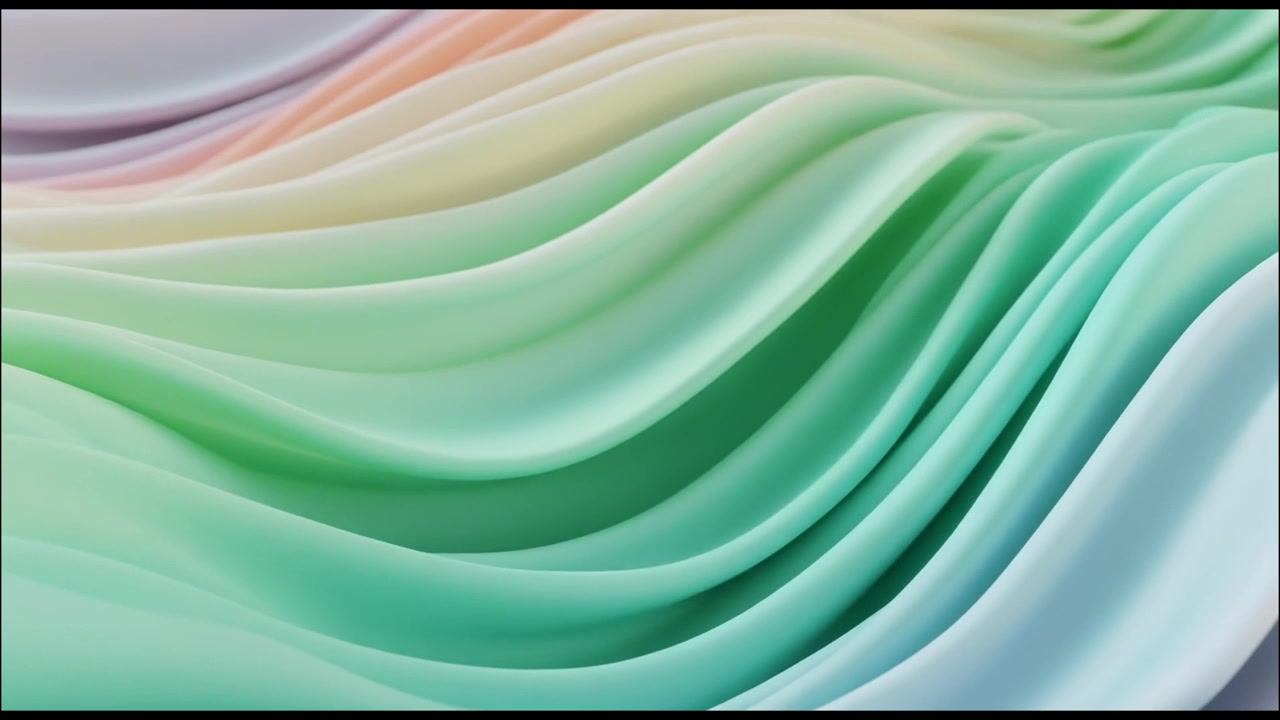 Abstract 3D Animation of Soft Pastel Wavy Surfaces