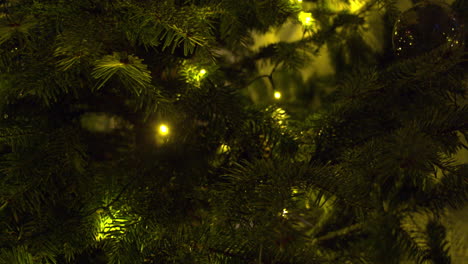 cadena de luces brillando en el árbol de navidad.