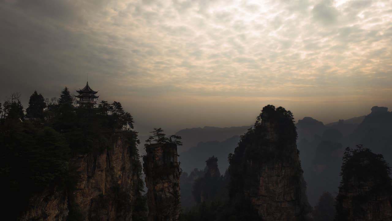 Zhangjiajie National Forest Park Sunset Timelapse