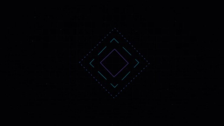 Abstract Motion Graphics Featuring Rotating Neon Geometric Squares