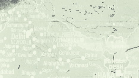 detailed map of south asia showing india, nepal, tibet, bhutan, and bangladesh
