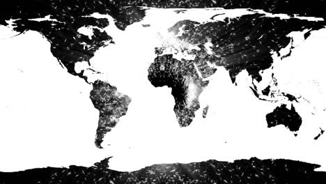 mapa del mundo contra el fondo de estrellas brillantes